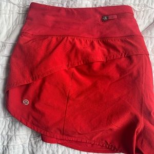 Red Lululemon Speed Up short